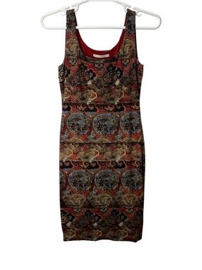 Peruvian Connection Red Multi-Patterned Sleeveless Midi Dress